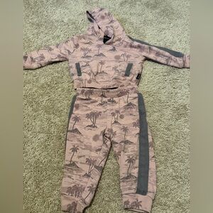 Volcom Stripe Hoodie Jogger Set 18M Dusty Purple Cotton 2 Piece Outfit